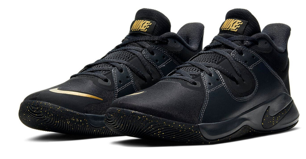 Nike Fly.By Men's Basketball Shoes Mid Black/Gold CD0189 004 Size 9 US